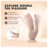 Dr. Skin 8 - dobbel dildo med sugekopp (natur)