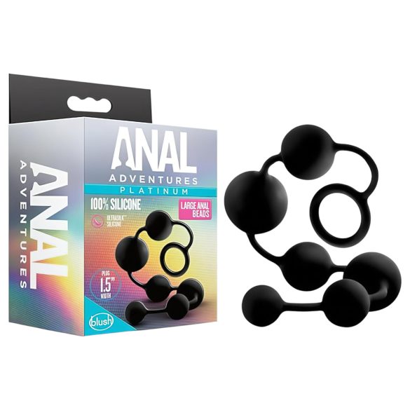 Anal Adventures L - Perle-analdildo (svart)