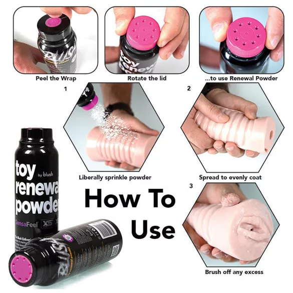 blush - regenererende pulver til leker (hvit, 96 g)
