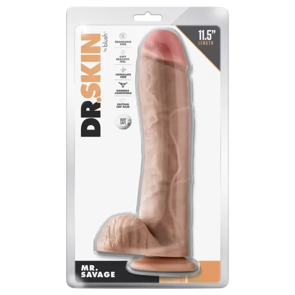Blush Dr. Skin - naturtro dildo med testikler (natur)