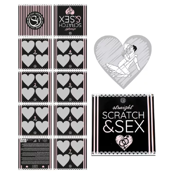 Secret Play Scratch & Sex Straight - skrapelodd-sexstilling-spill for par (på 5 språk)