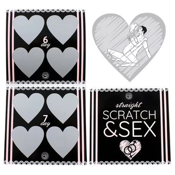 Secret Play Scratch & Sex Straight - skrapelodd-sexstilling-spill for par (på 5 språk)