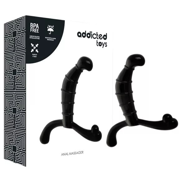 Addicted Toys - prostataka- og perineummassasjør (svart) - 11,3 cm