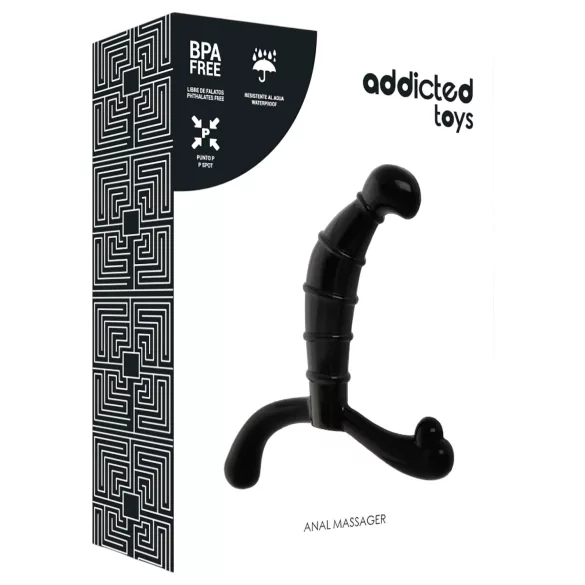Addicted Toys - prostataka- og perineummassasjør (svart) - 11,3 cm