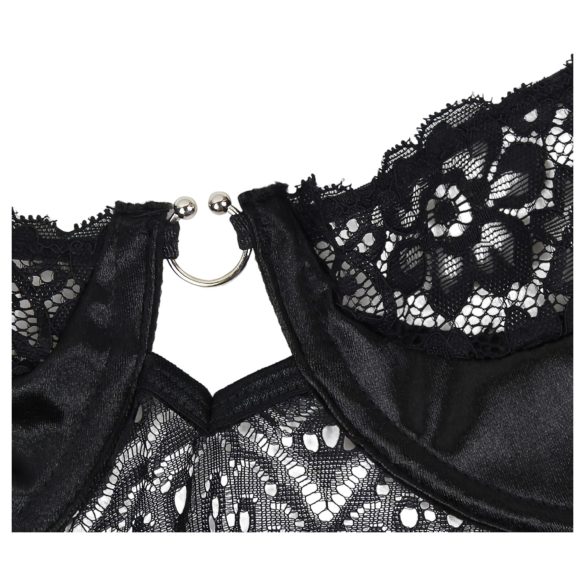 Subblime - mønstret body med satengbelte (svart)