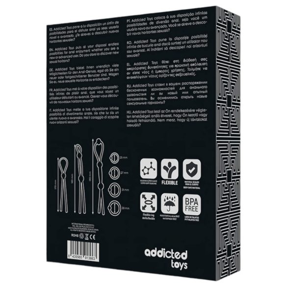 Addicted Toys - Silikon penisringer sett - 7 stk (svart)