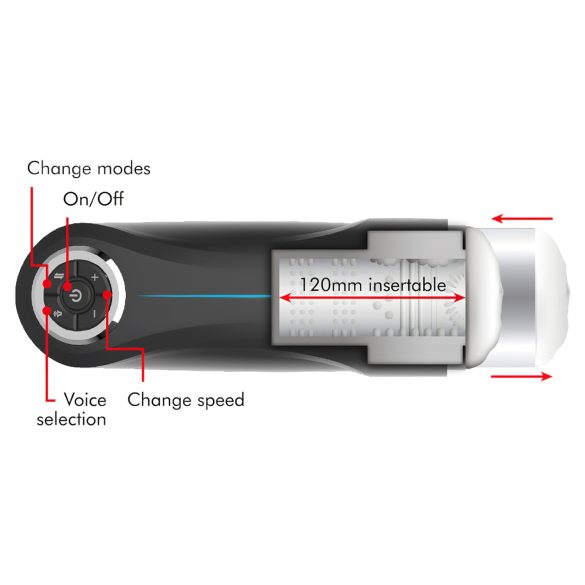 JamyJob - opp og ned, vibrerende masturbator (svart)