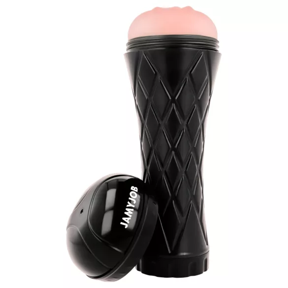 JamyJob - realistisk kunstig vagina i etui (svart-natur)