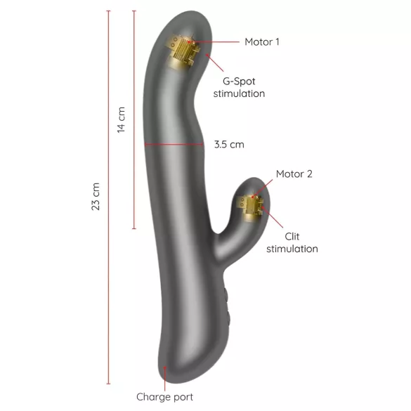 Oninder Oslo - app-styrt, roterende klitorisvibrator (svart)