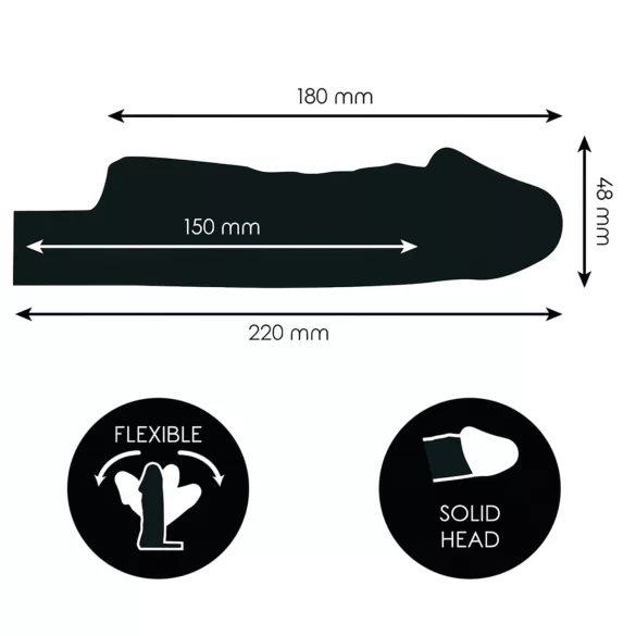 Addicted Toys - penisring med testikkelring - 27 cm (gjennomsiktig)