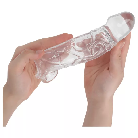 Addicted Toys - penisring med testikkelring - 27 cm (gjennomsiktig)
