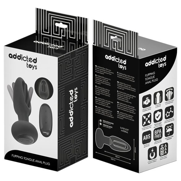 Addicted Toys - bevegelig tunge anale vibrator (svart)
