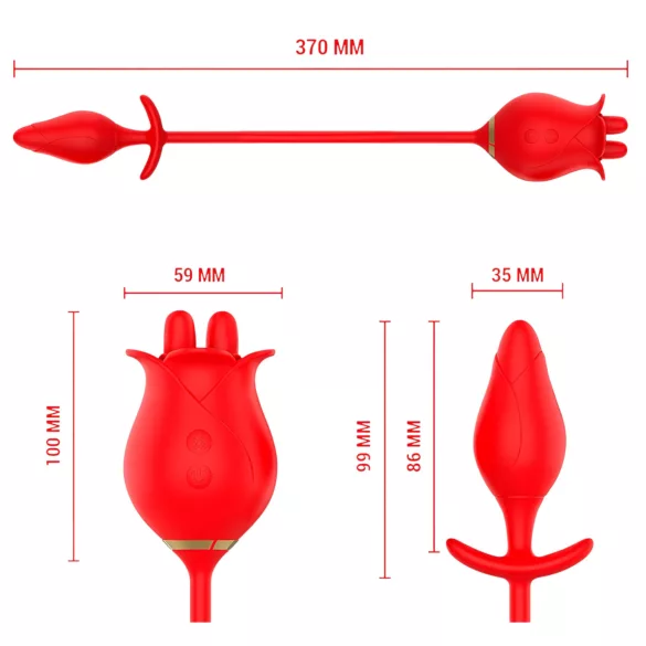 Intens Melanie - 2-i-1 bevegelig tungekiler klitoris vibrator (rød)