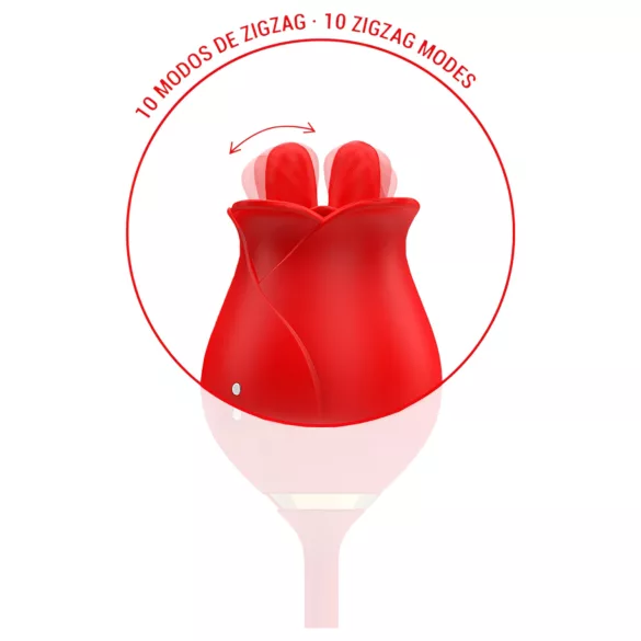Intens Melanie - 2-i-1 bevegelig tungekiler klitoris vibrator (rød)
