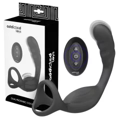 Addicted Toys - Analdildo med penis- og ballring (svart)