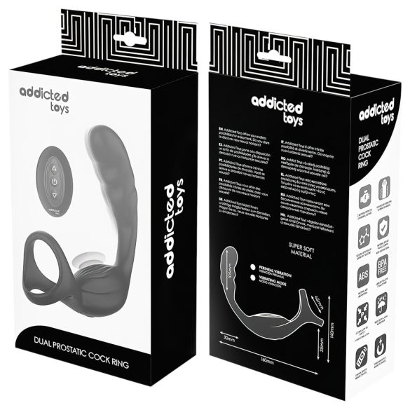 Addicted Toys - Analdildo med penis- og ballring (svart)