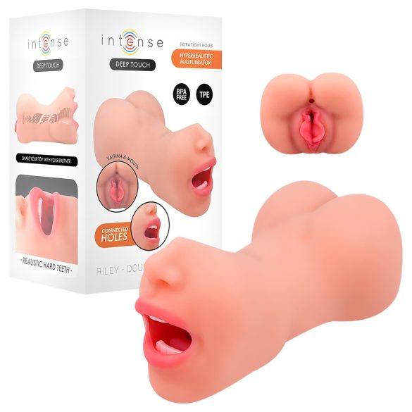 Intense Deep Touch Riley - naturtro munn og vagina onanihjelpemiddel
