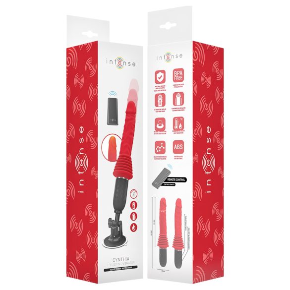 Intense Cynthia - vibrerende dildo med sugekopp (rød)
