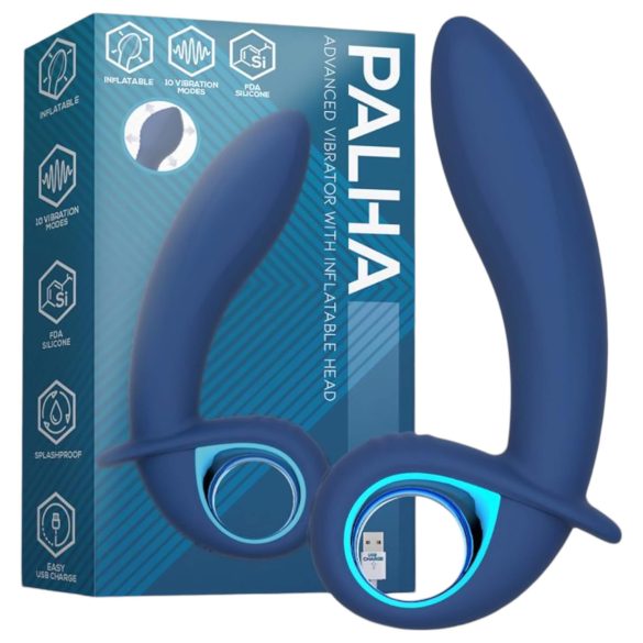 INTOYOU Palha - oppladbar, oppblåsbar vibrator (blå)