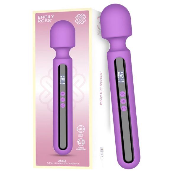 Engily Ross Aura - oppladbar, digital massasjevibrator (lilla)