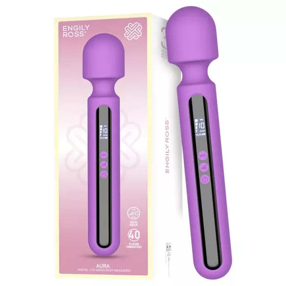 Engily Ross Aura - oppladbar, digital massasjevibrator (lilla)