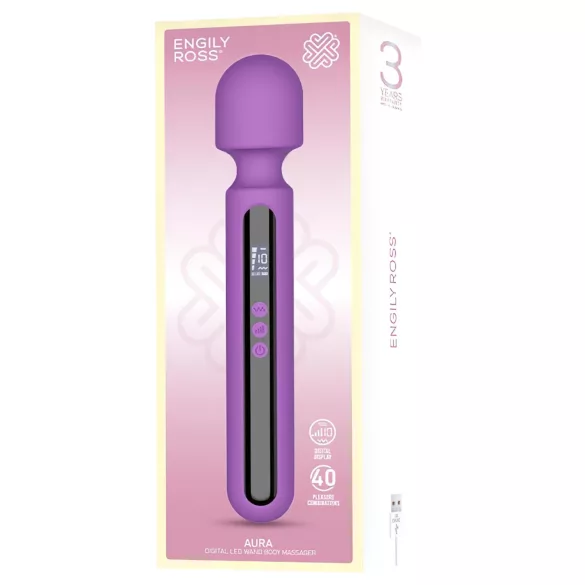 Engily Ross Aura - oppladbar, digital massasjevibrator (lilla)
