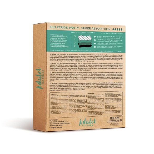 Adalet Natura Super - undertøy for menstruasjon (svart)