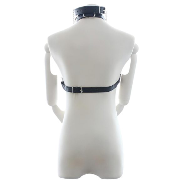 Latetobed - brystsele med munnbit og brystklemmer (svart)