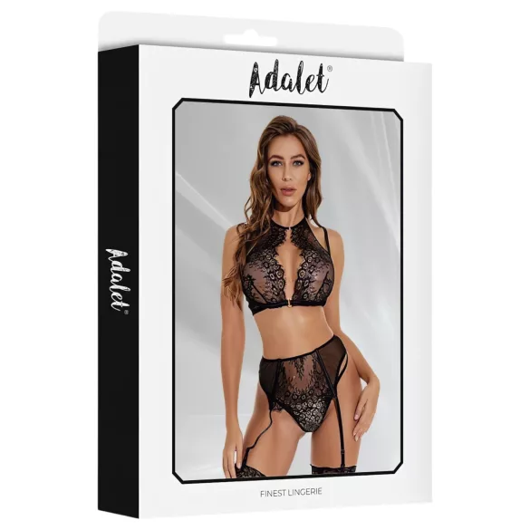 Adalet Evelyn - 3-delt blondeundertøyssett (svart) - L/XL