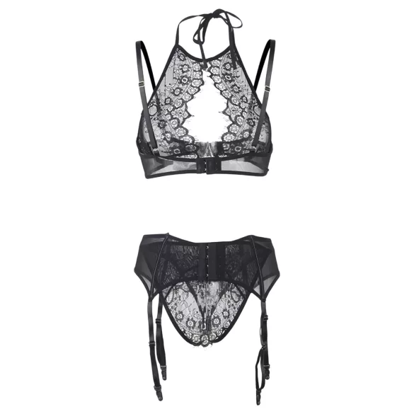 Adalet Evelyn - 3-delt blondeundertøyssett (svart) - L/XL