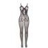 Adalet Many - netting jumpsuit med sløyfe - (svart)
