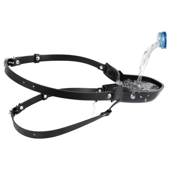 Latetobed - munnknebel med drikkeflaske (svart)