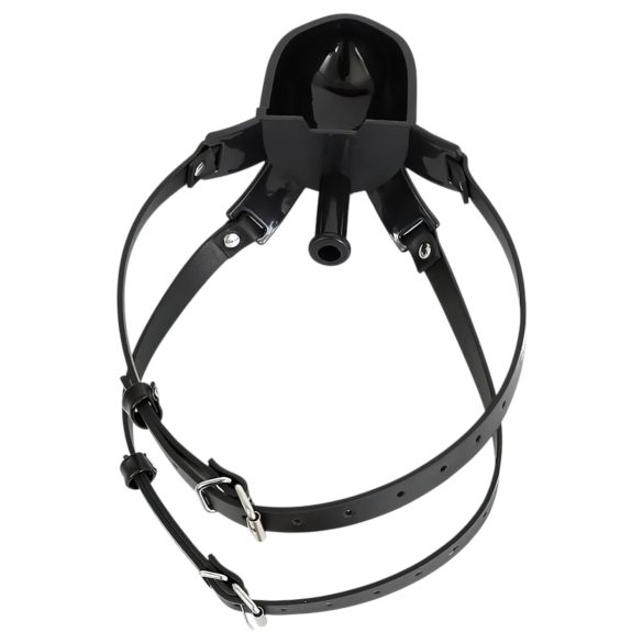 Latetobed - munnknebel med drikkeflaske (svart)