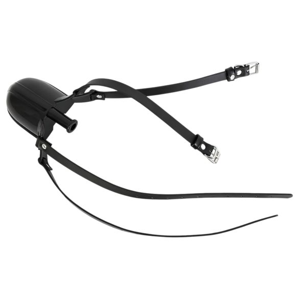 Latetobed - munnknebel med drikkeflaske (svart)