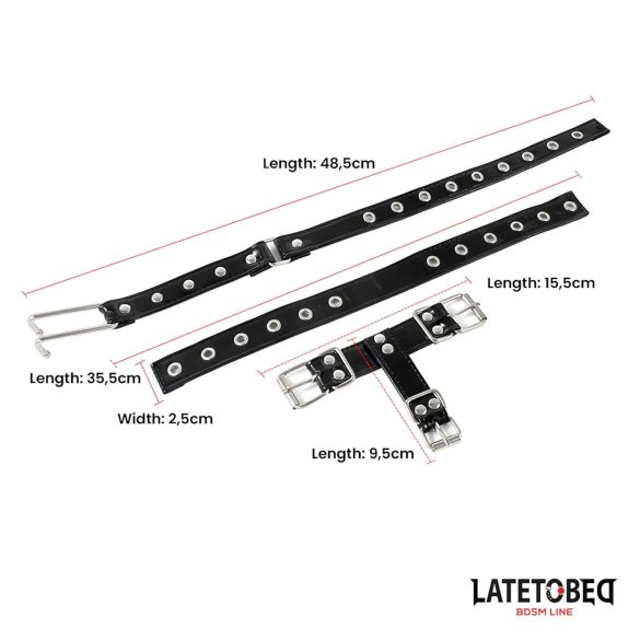 Latetobed - halsbånd med nesekrok (svart)