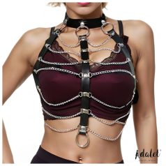 Adalet Hilda - vegansk kjede sele i imitert skinn (svart) Adalet Hilda - vegansk kjede sele i imitert skinn (svart)