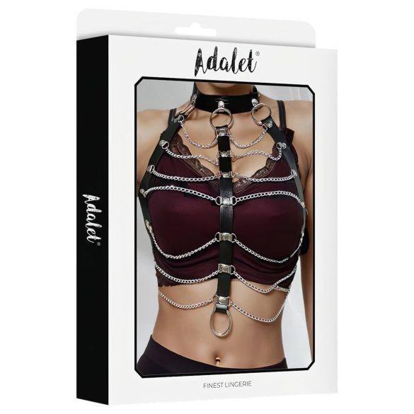 Adalet Hilda - vegansk kjede sele i imitert skinn (svart)