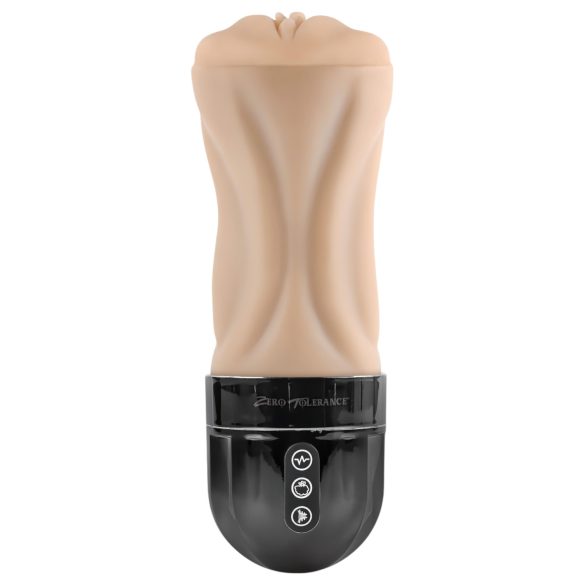 Zero Tolerance Tight Lipped - sugende og vibrerende kunstig vagina (hudfarget)