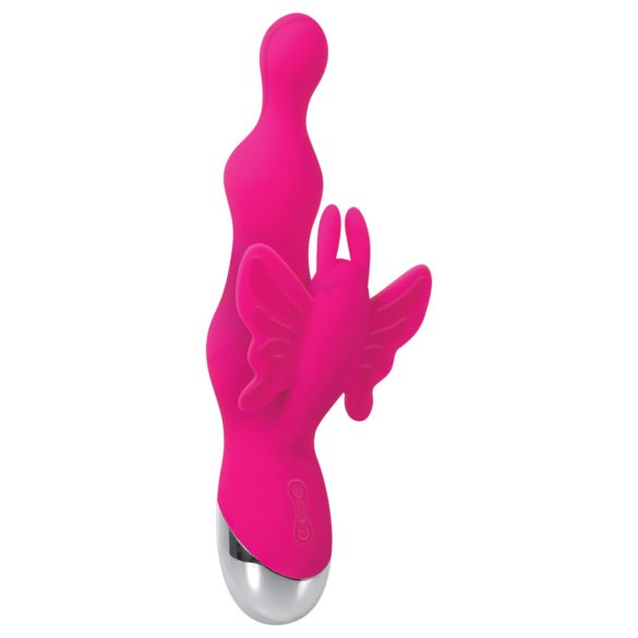 Evolved - perlevibrator med klitorisbøyle (rosa)