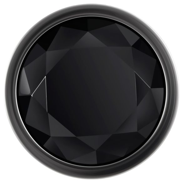 Evolved Black Gem - metall analkroker sett med svart stein (sølv)