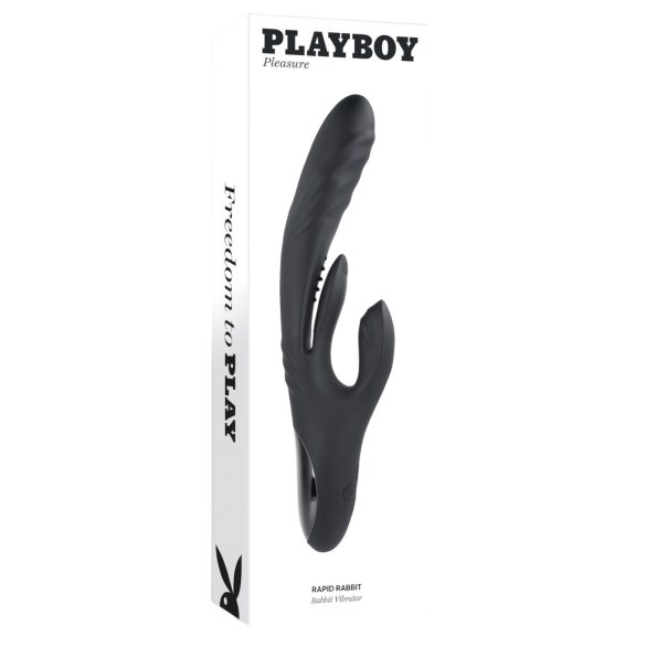 Playboy Rapid Rabbit - oppladbar klitorisstimulator (svart)