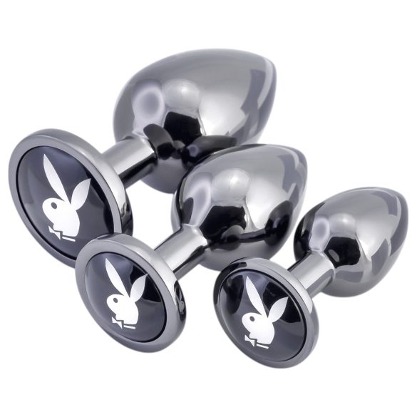 Playboy - 3-delt analplug sett (sølv)