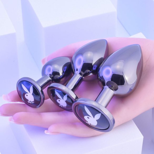 Playboy - 3-delt analplug sett (sølv)