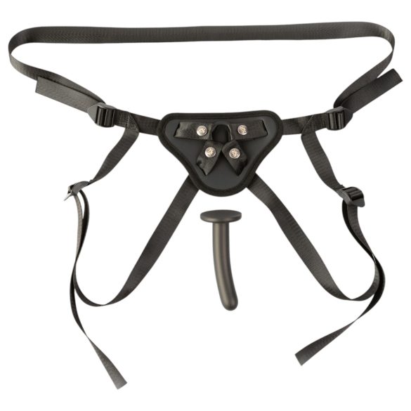 Sei Mio - justerbar strap-on dildo med sele - 12,5 cm (svart)