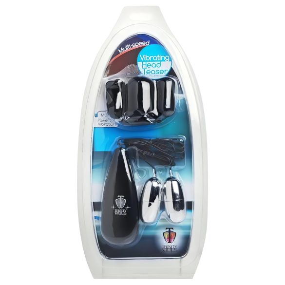 Trinity - Dobbel egg makk-vibrator (svart-sølv)