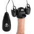 Trinity - Dobbel egg makk-vibrator (svart-sølv)