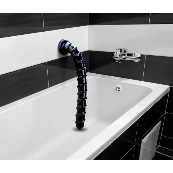 Hosed Swirl Tchick Anal Snake 18 - svart analdildo
