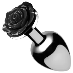   Booty Sparks Black Rose - analplugg i aluminium (sølv-svart)