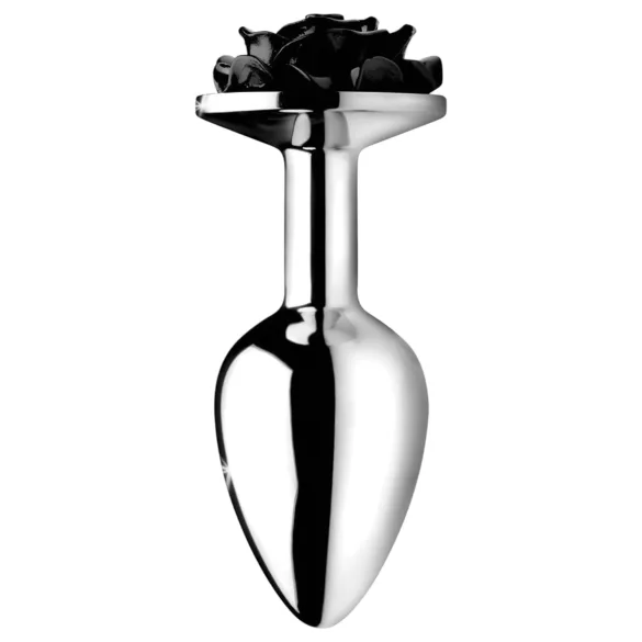 Booty Sparks Black Rose - analplugg i aluminium (sølv-svart)