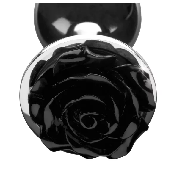 Booty Sparks Black Rose - analplugg i aluminium (sølv-svart)
